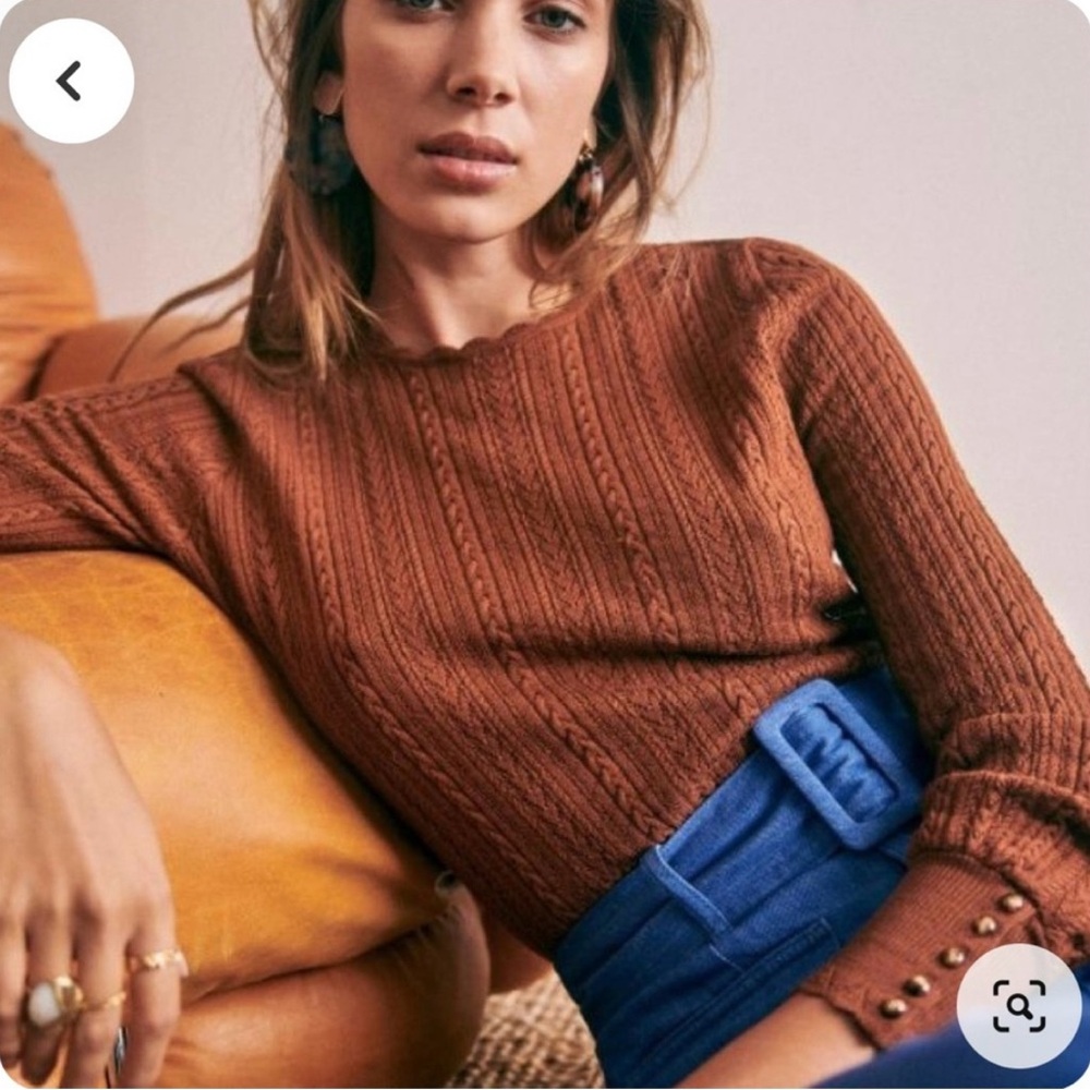 Brown Cable Knit Sweater
